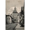 CPA Rosheim Zittglöckel ancienne porte à horloge et rue pavée dans le Bas-Rhin