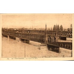 CPA Strasbourg Les Ponts du Rhin anciens ouvrages métalliques vers Kehl