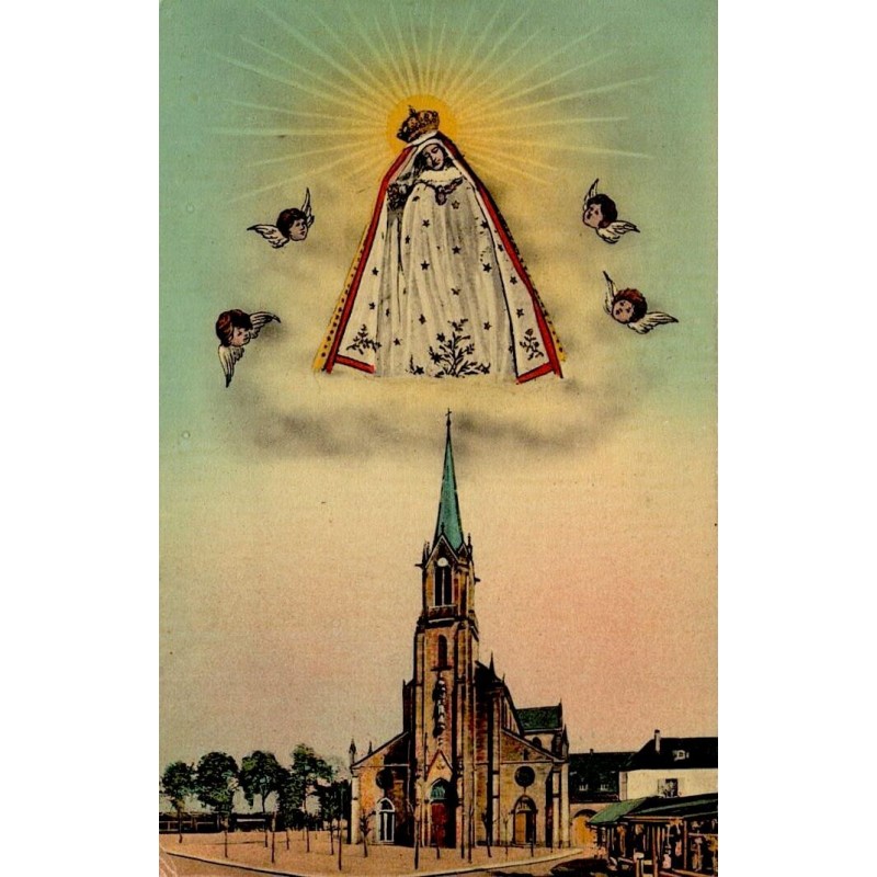 CPA Marienthal basilique Notre-Dame et Vierge couronnée avec anges Bas-Rhin