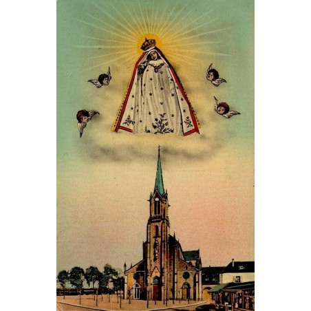 CPA Marienthal basilique Notre-Dame et Vierge couronnée avec anges Bas-Rhin