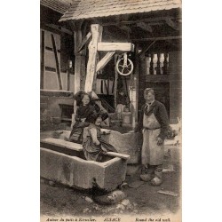 CPA Kirrwiller Alsace habitants autour d'un ancien puits en 1915 Bas-Rhin