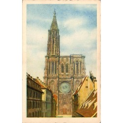 CPSM Strasbourg cathédrale Notre-Dame en couleurs Braun & Cie Bas-Rhin