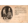 CPA Auvergne La Bourrée, couple en costumes traditionnels et partition musicale en 1904