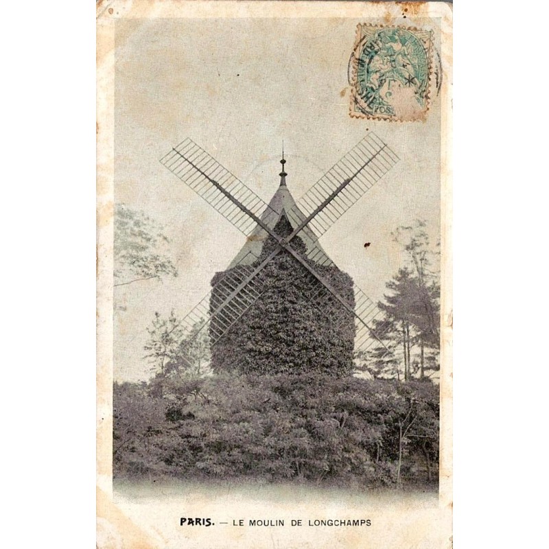 CPA Paris Moulin de Longchamps au Bois de Boulogne, circulée en 1905