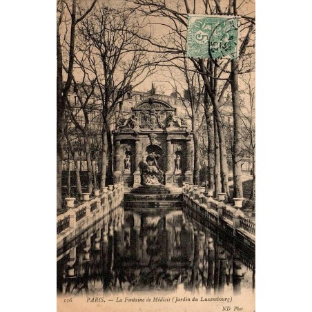 CPA Paris Fontaine de Médicis Jardin du Luxembourg ND Phot n°116 circulée en 1907