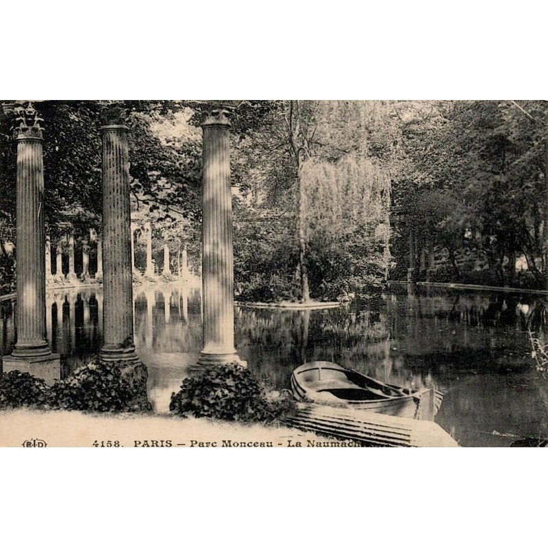 CPA Paris Parc Monceau la Naumachie avec bassin, colonnes et barque ELD 4158