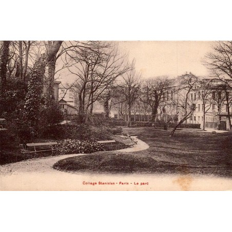 CPA Paris Collège Stanislas le parc avec jardins, allées et bâtiments