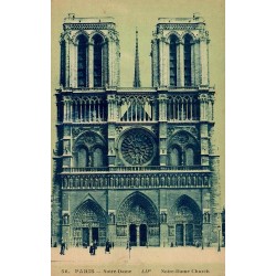 CPA Paris Notre-Dame façade occidentale cathédrale et parvis