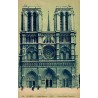 CPA Paris Notre-Dame façade occidentale cathédrale et parvis