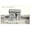 CPA Paris Arc de Triomphe de l’Étoile vue ancienne avec voitures hippomobiles