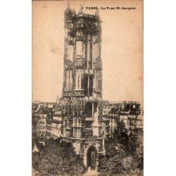 CPA Paris Tour Saint-Jacques vue ancienne monument gothique