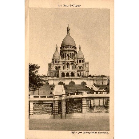 CPSM Paris Sacré-Cœur Montmartre carte publicitaire Hémoglobine Deschiens