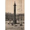 CPA Paris place Vendôme colonne Vendôme attelages carte circulée en 1915