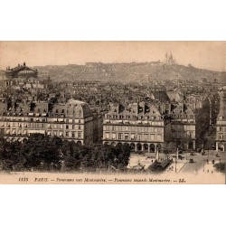 CPA Paris panorama vers Montmartre Sacré-Cœur et Palais Garnier LL n°1135