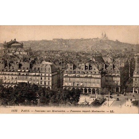 CPA Paris panorama vers Montmartre Sacré-Cœur et Palais Garnier LL n°1135