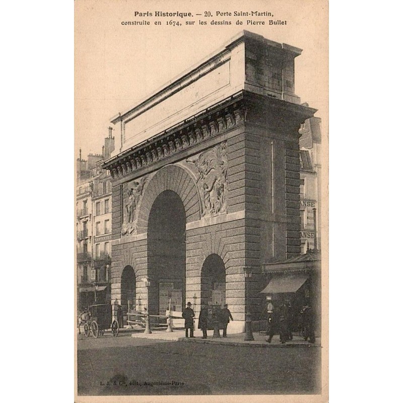 CPA Paris Porte Saint-Martin n°20 Pierre Bullet série Paris Historique