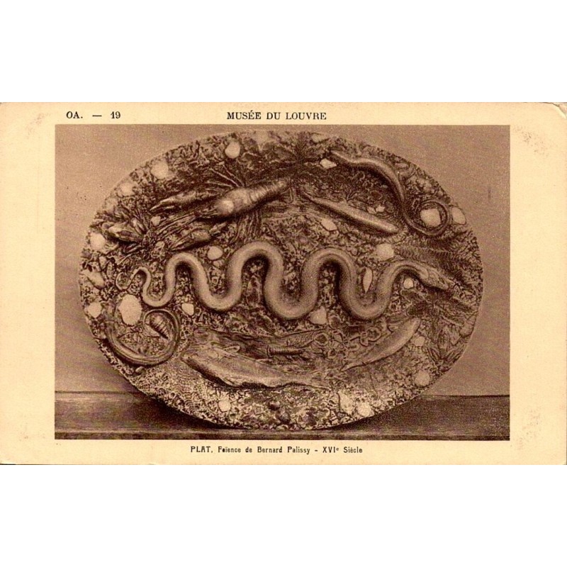 CPA Musée du Louvre plat en faïence Bernard Palissy XVIe siècle Braun & Cie