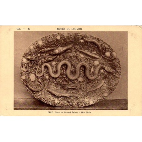 CPA Musée du Louvre plat en faïence Bernard Palissy XVIe siècle Braun & Cie
