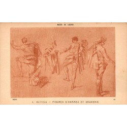 CPA Musée du Louvre Watteau Figures d’hommes et draperie Braun & Cie n°62912