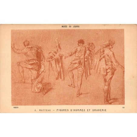 CPA Musée du Louvre Watteau Figures d’hommes et draperie Braun & Cie n°62912
