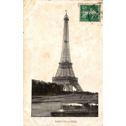 CPA Paris – Tour Eiffel – Bateau sur la Seine – Carte circulée
