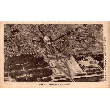 CPSM Paris place de la Concorde vue aérienne Compagnie Aérienne Française