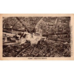 CPSM Paris place de la Bastille vue aérienne Compagnie Aérienne Française