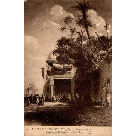 Carte postale ancienne illustrant Souvenir de la campagne de Rosette, œuvre du Musée de Chantilly