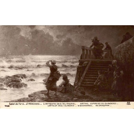 CPSM Salon de Paris Georges Maroniez L’Attente des Islandais scène maritime n°4168