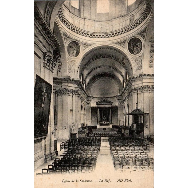 CPA Paris église de la Sorbonne intérieur de la nef ND Phot n°2