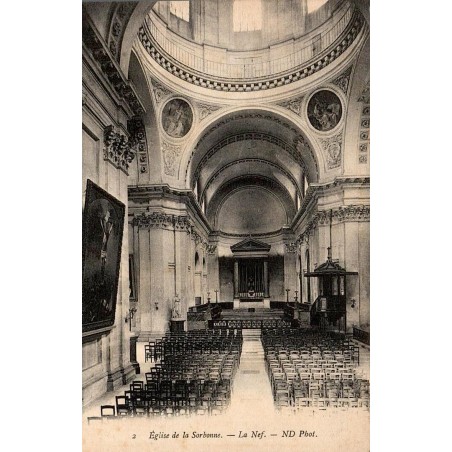 CPA Paris église de la Sorbonne intérieur de la nef ND Phot n°2
