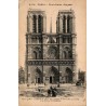 CPA Paris Notre-Dame façade et parvis animé ELD n°4310 correspondance 1928