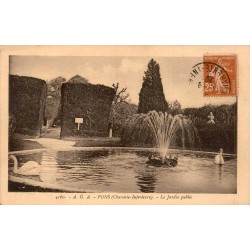 CPSM Pons jardin public bassin jet d’eau et cygnes A. Gibert n°4160