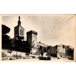 CPSM Avignon Palais des Papes et Notre-Dame des Doms, vue monumentale