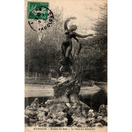 CPA Avignon Rocher des Doms, La Vénus aux hirondelles, carte circulée en 1909