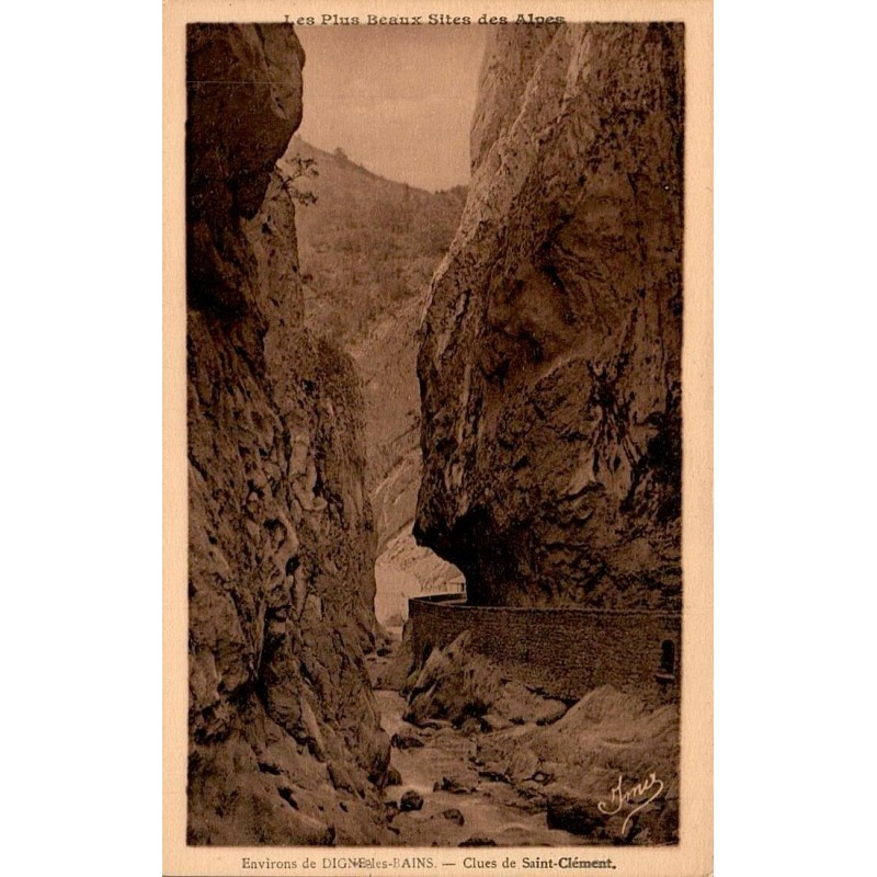 CPSM Digne-les-Bains – Clues de Saint-Clément – Cartes d’Art Vial