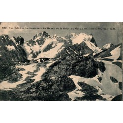 CPA col du Galibier massif de la Meije vue enneigée depuis le Lautaret