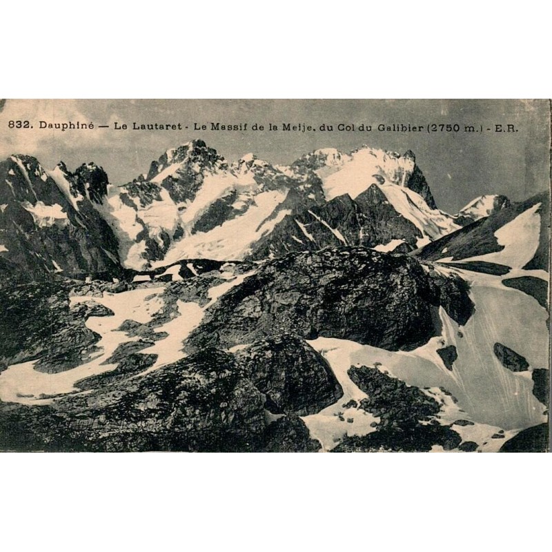 CPA col du Galibier massif de la Meije vue enneigée depuis le Lautaret
