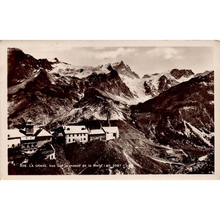 CPSM La Grave massif de la Meije village et glaciers carte circulée en 1932