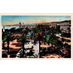 CPSM Nice Jardin Albert Ier vue générale colorisée circulée en 1943