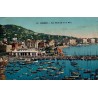CPSM Cannes vue générale et port colorisé avec bateaux en 1938