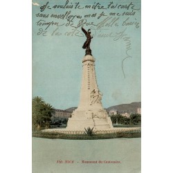 CPA Nice Monument du Centenaire colorisé avec correspondance datée 1908