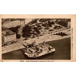 CPSM Nice vue aérienne Jetée-Promenade et Jardins du Roi Albert