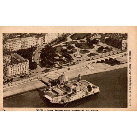 CPSM Nice vue aérienne Jetée-Promenade et Jardins du Roi Albert