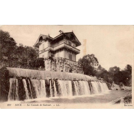 CPA Nice Cascade de Gairaut et pavillon, carte circulée en 1919