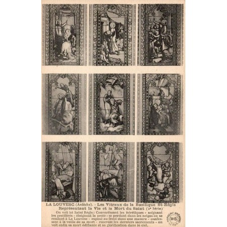 CPSM La Louvesc vitraux Basilique Saint-Régis vie et mort du saint 2e série