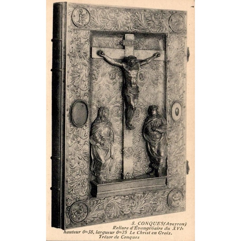 CPSM Conques Aveyron reliure d’Évangéliaire Christ en Croix Trésor de Conques