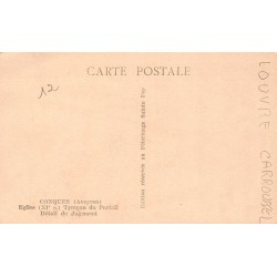 CPSM Conques – Tympan du portail – Détail du Jugement