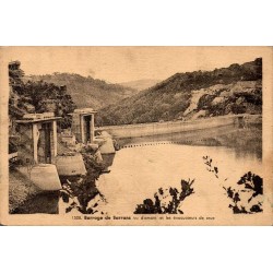 CPSM barrage de Sarrans Aveyron vue d’amont et évacuateurs de crue