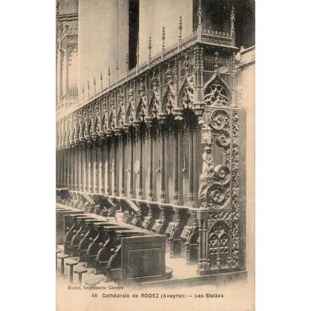 CPA Rodez Aveyron stalles de la cathédrale Notre-Dame intérieur